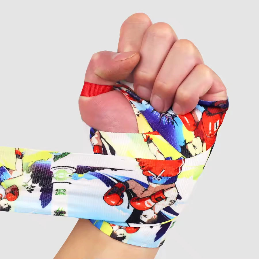 Bandages élastiques pour les mains avec caricature de boxe